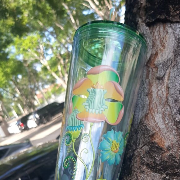 Starbucks Summer 2025 Printed Floral Clear Acrylic Venti 24oz Tumbler Cup - Excl - Picture 6 of 8